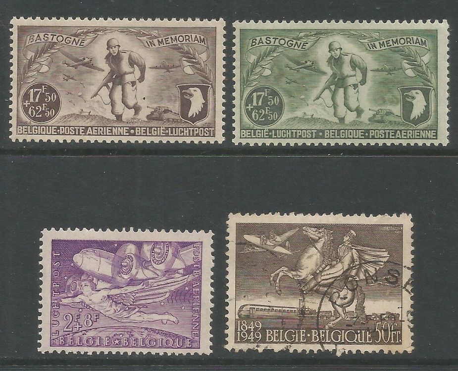 4 Timbres de 1946/49 ( Belgique / P-Aérienne ) (Neuf (Voir description ...