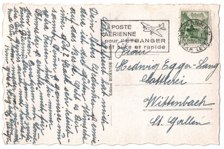 Cartoline postali: Lausanne, l'Evêche, circulée 1950 – Usato da Frauenfeld venduto da POML 1