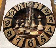 Schachuhr, Wanduhr mit Schachmotiv, neuwertig!