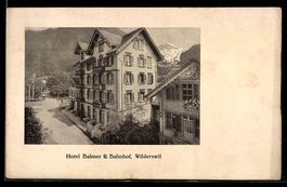 AK Wilderswil, Hotel Balmer und Bahnhof