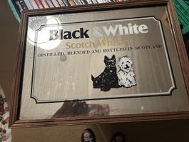 Black and White Whisky Miroir Vintage - Deco RARE!