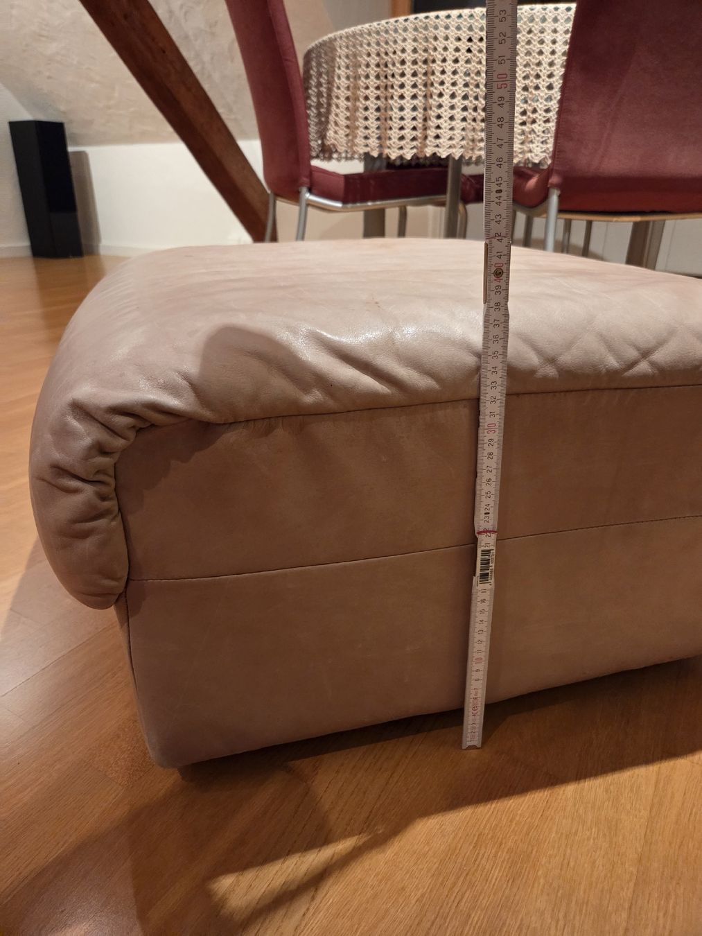 Hocker: Leder Hocker beige 60x60cm – Gebraucht aus Klingnau von Groofty69 5
