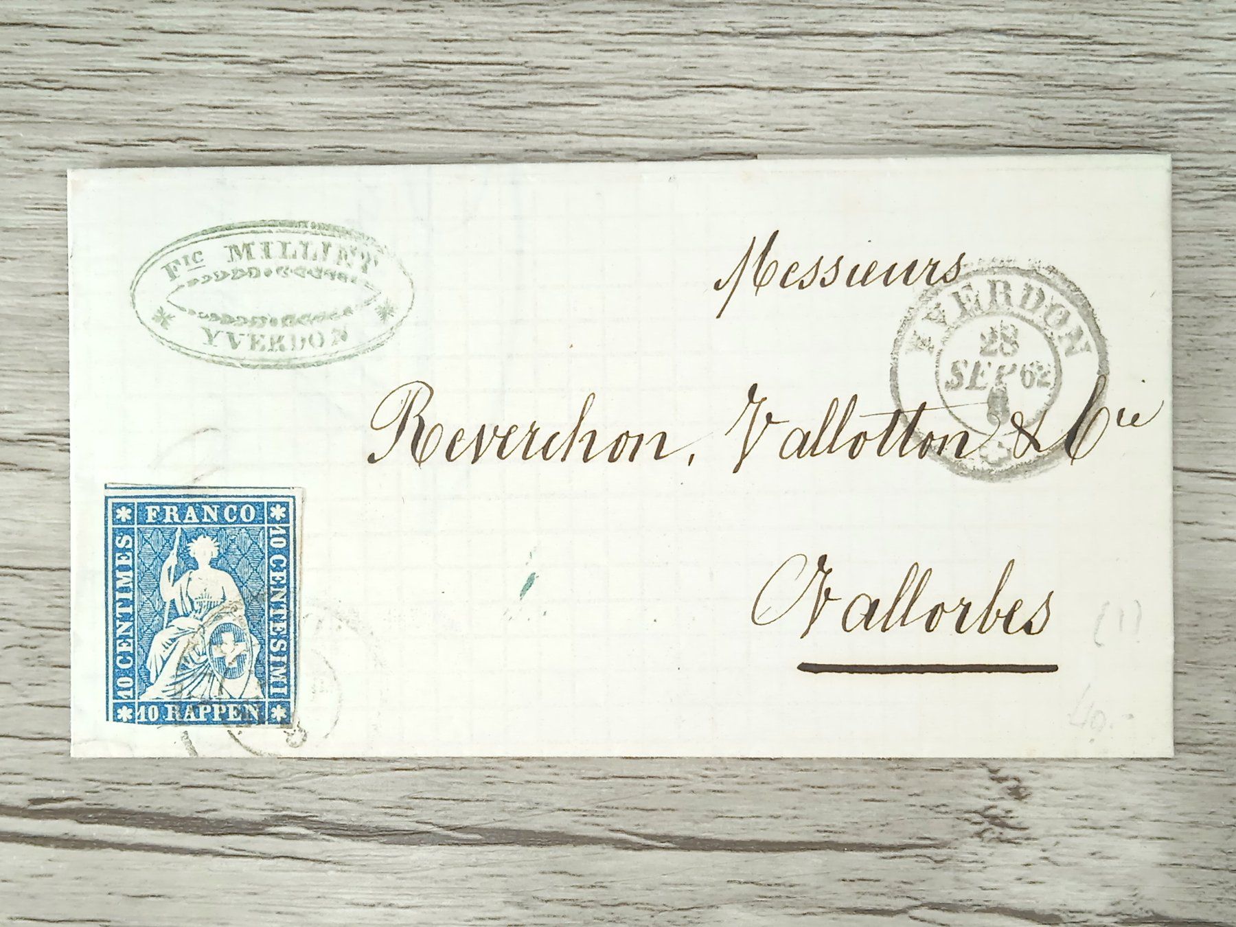 Tutti i francobolli: TR04 Enveloppe Suisse 1862 / TOP – Usato da Cousset venduto da Patrick_Collections