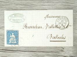 TR04 Enveloppe Suisse 1862 / TOP