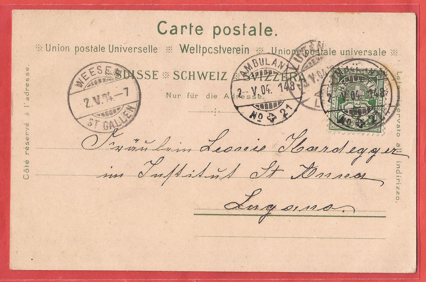 Cartoline postali: Maria Bildstein mit Gasthaus Pilgerhaus - Litho 1904 – Usato da Fislisbach venduto da Porano 1