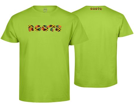 Roots Premium Tshirt mit Kente - Lime Grün