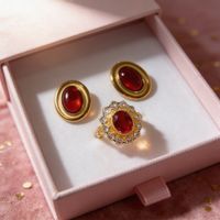 Ensemble de bijoux vintage - Bague et boucles d’oreilles