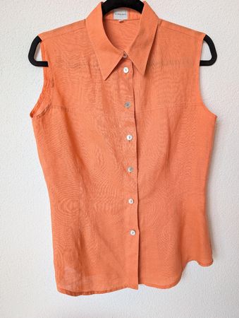 Elegant Ramie/Linen Sleeveless Blouse