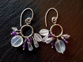 Boucles d'oreilles Améthystes et Argent 925