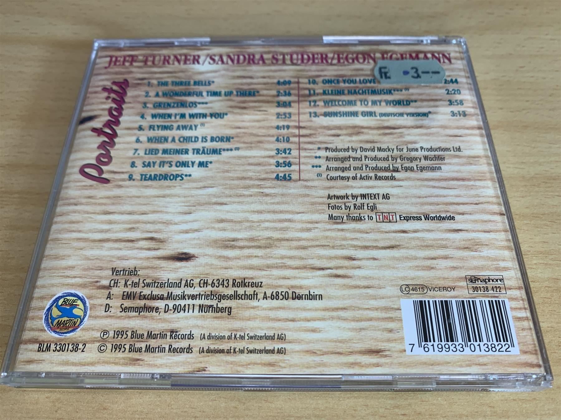 CD: Jeff Turner + Egon Egemann + Sandra Studer - Portraits – Usato da Rikon im Tösstal venduto da Alpenmutz 1