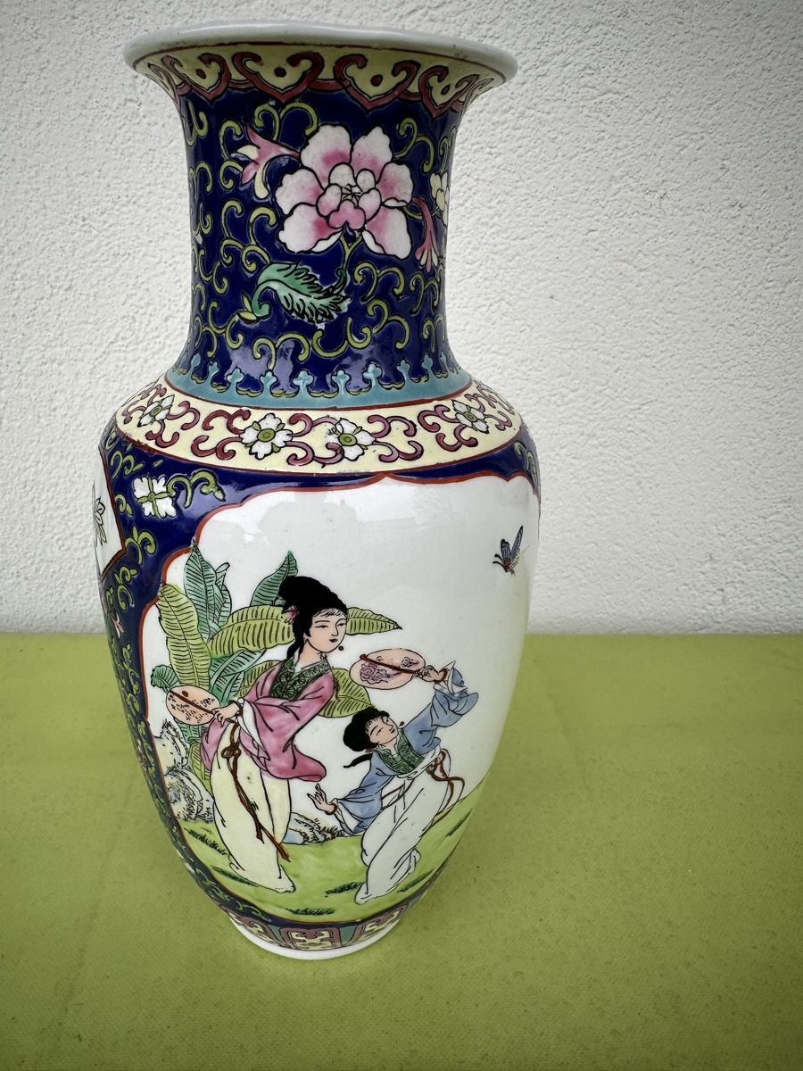 Vasen & Gefässe: Vase chinois peint à la main 33cm haut. – Gebraucht aus Lausanne von artnouveau04 4