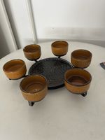 Rar set de 6 coupelles vintage style retro marron, cuisine d