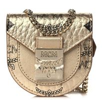 MCM Visetos Patricia Mini Bag Charm Gold