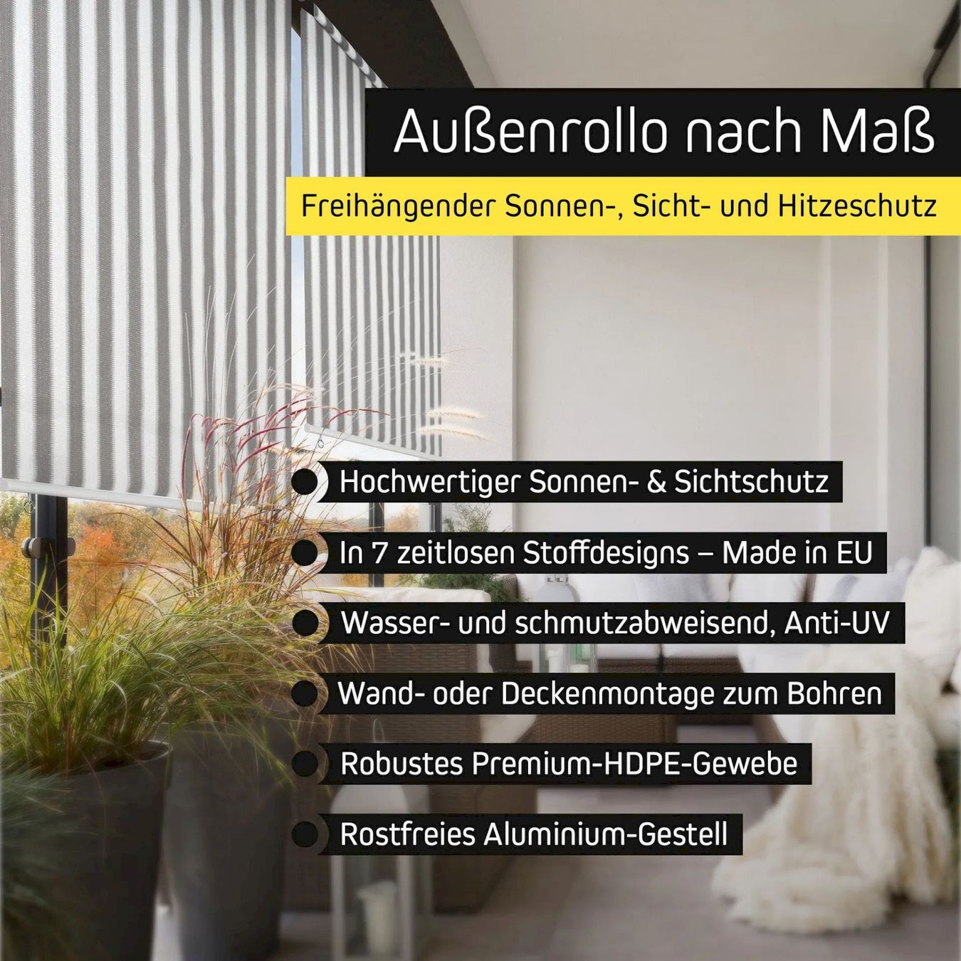 Markisen: Aussenrollo - Senkrechtmarkise 220x240cm – Neu und originalverpackt aus Bottighofen von zaap 3