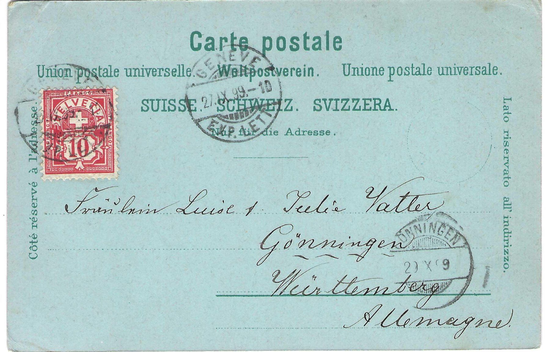 Cartoline postali: Genève, Litho – Usato da Wildhaus venduto da Brunphil 1