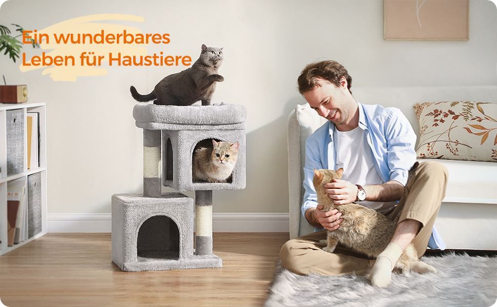 Tiragraffi: Kratzbaum Kletterbaum Katzenbaum 67cm, Katzenhaus hellgrau – Nuovo e nell'imballaggio originale da Zürich venduto da MueDes 8