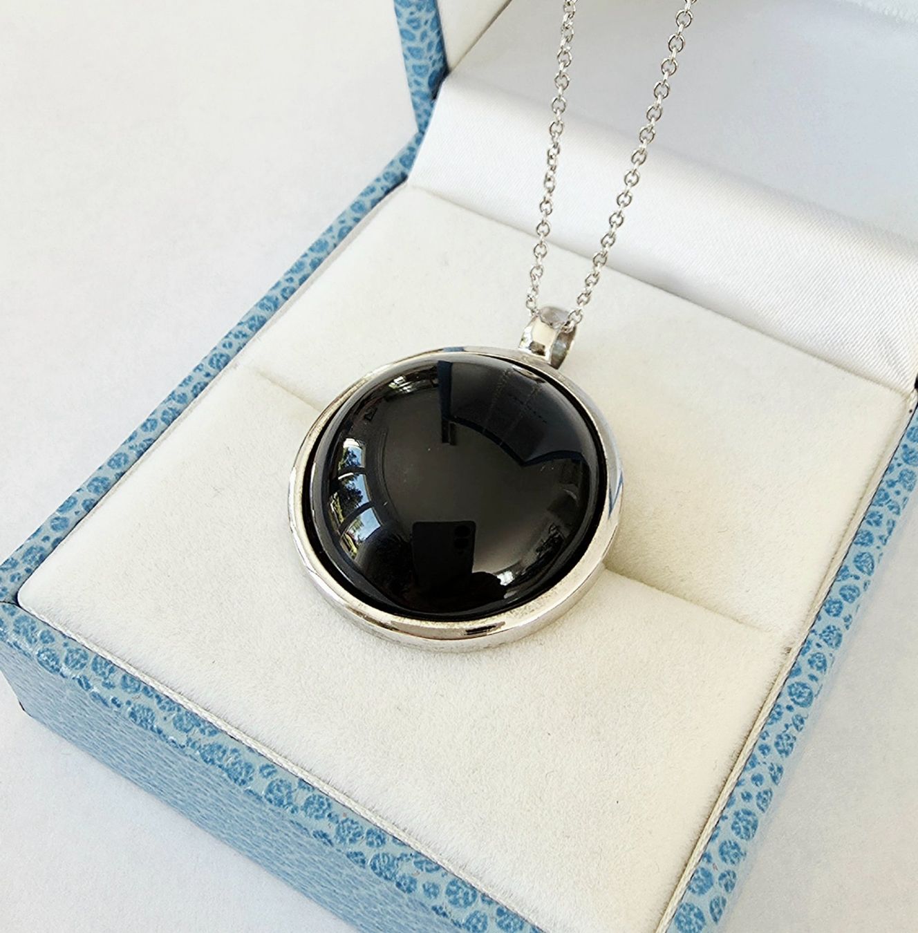 Ciondoli: Silber 925 Anhänger mit Cabochon Onyx - Neu – Nuovo e nell'imballaggio originale da Uetikon am See venduto da Coralreef 4