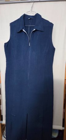Abito estivo blu con cerniera, taglia M