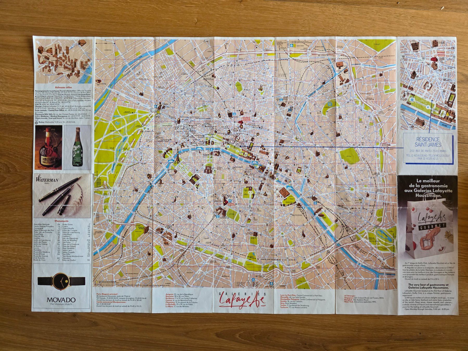Cartine & Atlanti: Vintage Stadt Plan PARIS 1991 – Usato da Walterswil BE venduto da Lonitti 1