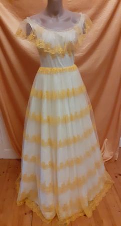 Feenkleid, Elfenkleid in gelb weiß Prinzessin Designerkleid