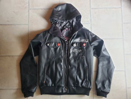 Signierte Megaherz P.U. Lederjacke Gr. M/L