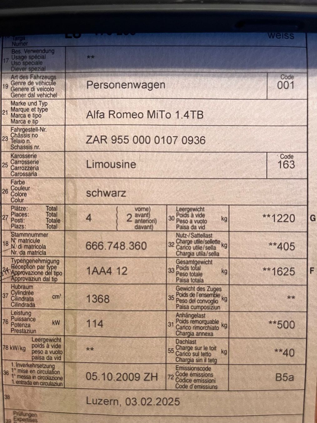 Alfa Romeo Automobili: Alfa Romeo MiTo 1.4 – Difettoso da Rickenbach venduto da ott_l7z9 5