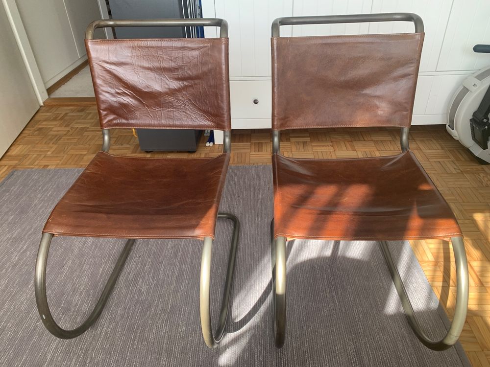 Zwei Freischwinger Stühle aus Leder Bauhaus Stil Kaufen auf Ricardo