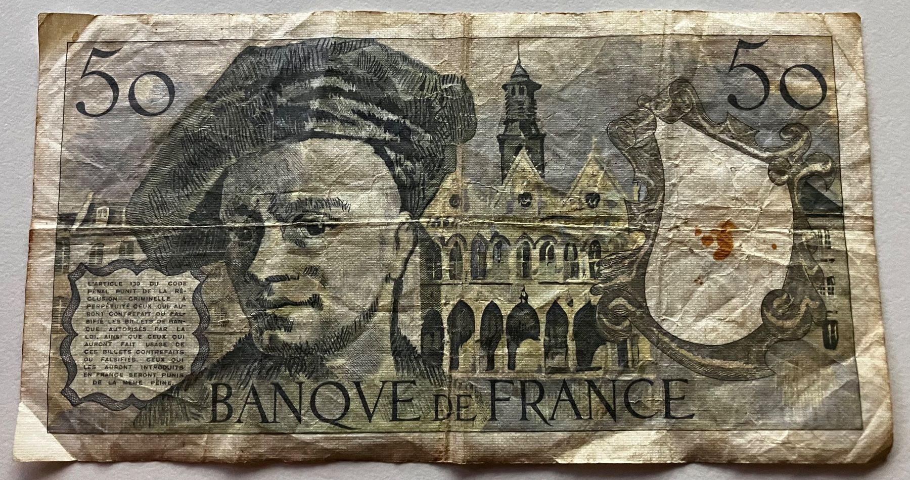 Banconote: Frankreich 50 Francs 1980 – Usato da Algetshausen venduto da Carrhard 1
