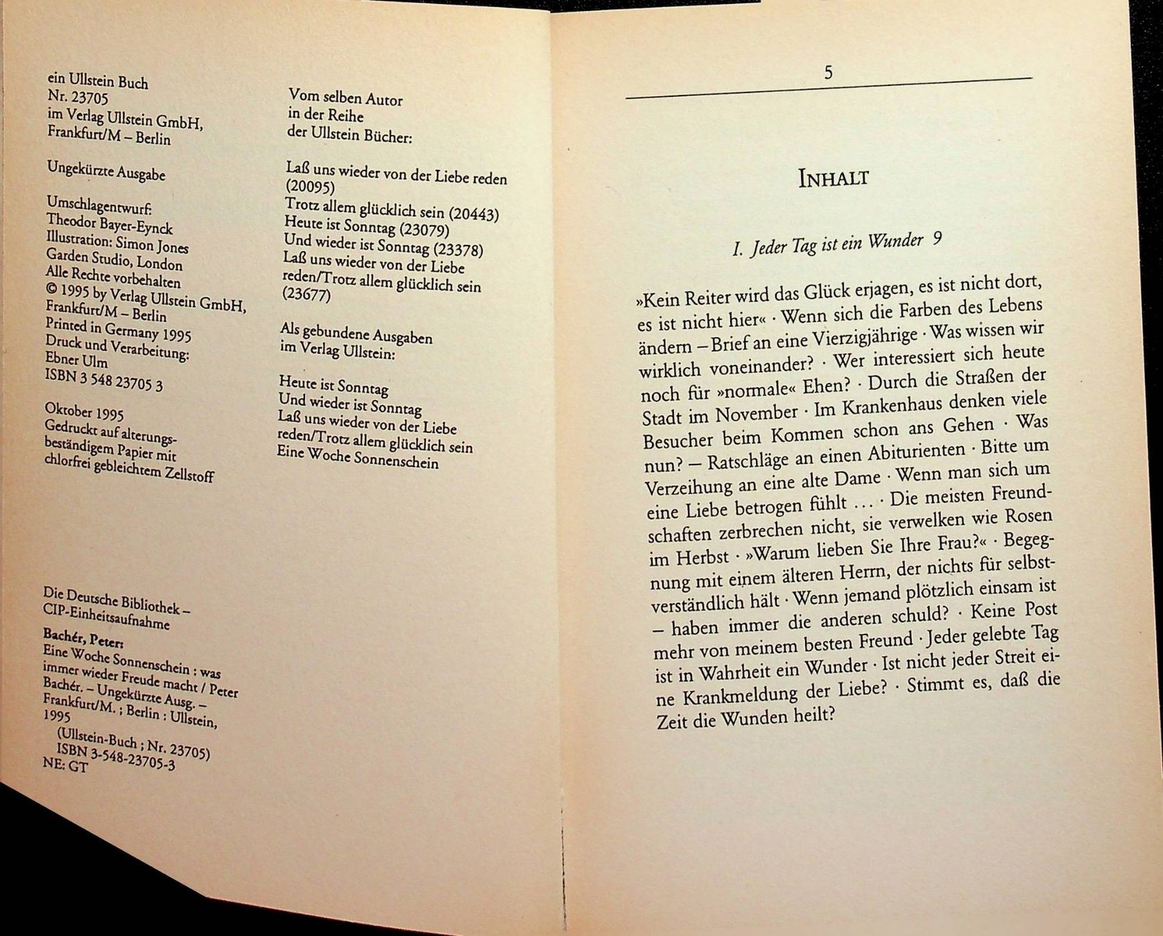 Libri: Peter Bachèr Eine Woche Sonnenschein – Usato da Reitnau venduto da Zaomir 4