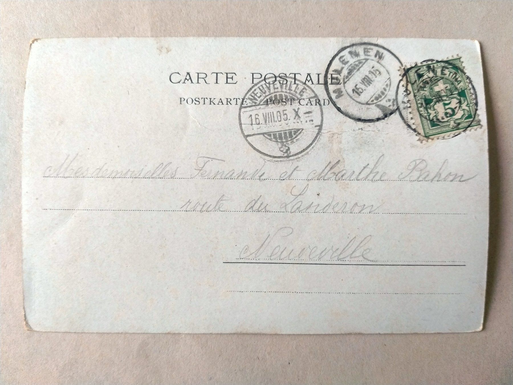 Ansichtskarten: Thun - Thoune / AK um 1905  / Bern – Gebraucht aus Küssnacht am Rigi von cartolina-1 2