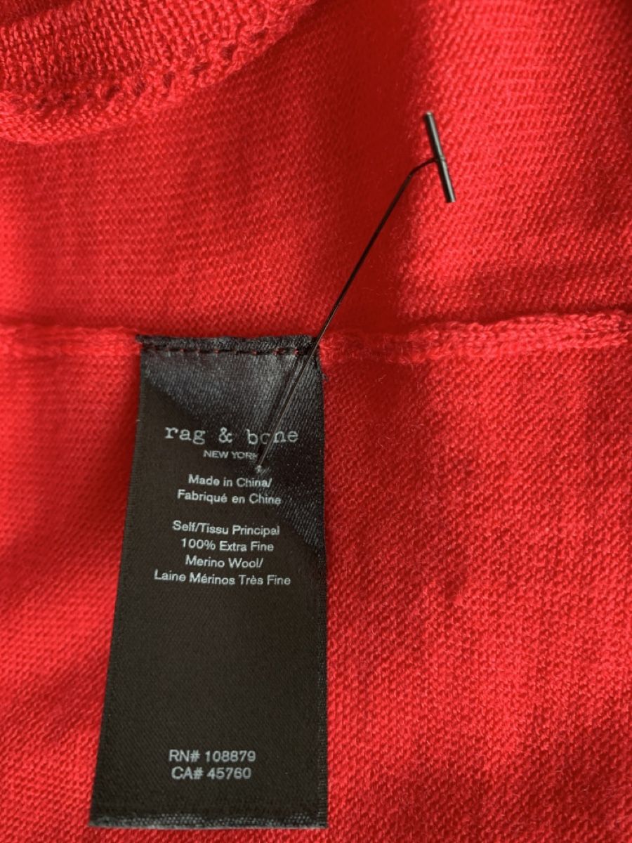 Pullover & Sweatshirts: RAG and BONE N.Y.: Roter Merino-Pullover mit V-Ausschnitt, S – Neu (gemäss Beschreibung) aus Luzern von designluzern 7