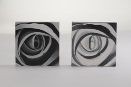 ÖL auf Leinwand, je 20 x 20 cm