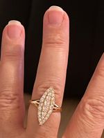 Jolie bague vintage   59 plaquée pierres moissanites