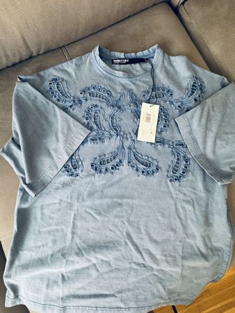 Bimba y Lola light blue shirt with embroidery - Size M