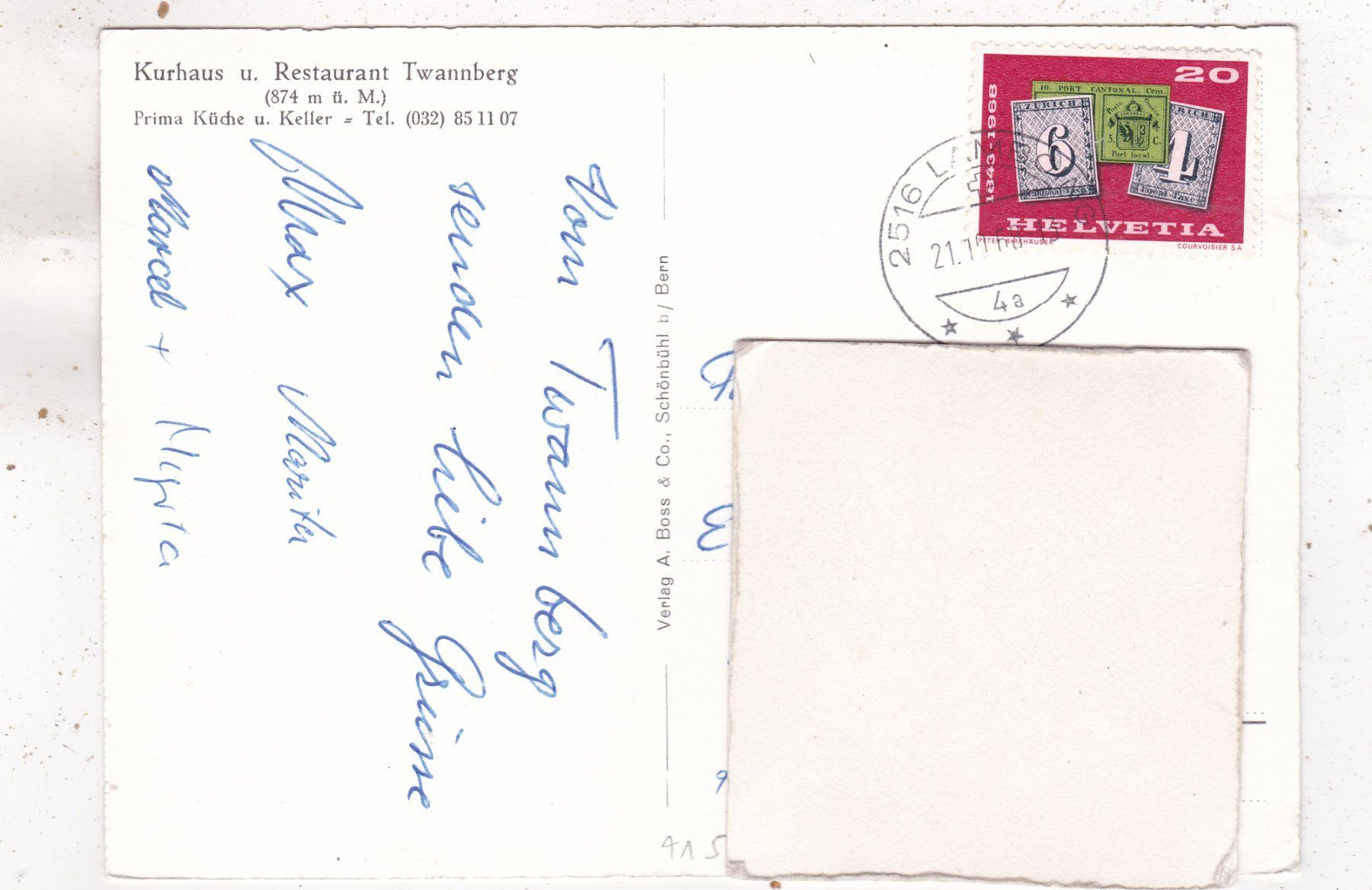 Cartoline postali: Kurhaus Twannberg 1968 – Usato da Herisau venduto da Lisegrat2008 1