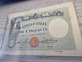 Alte Banknote Italien 50 Lire 1936 guter Zustand