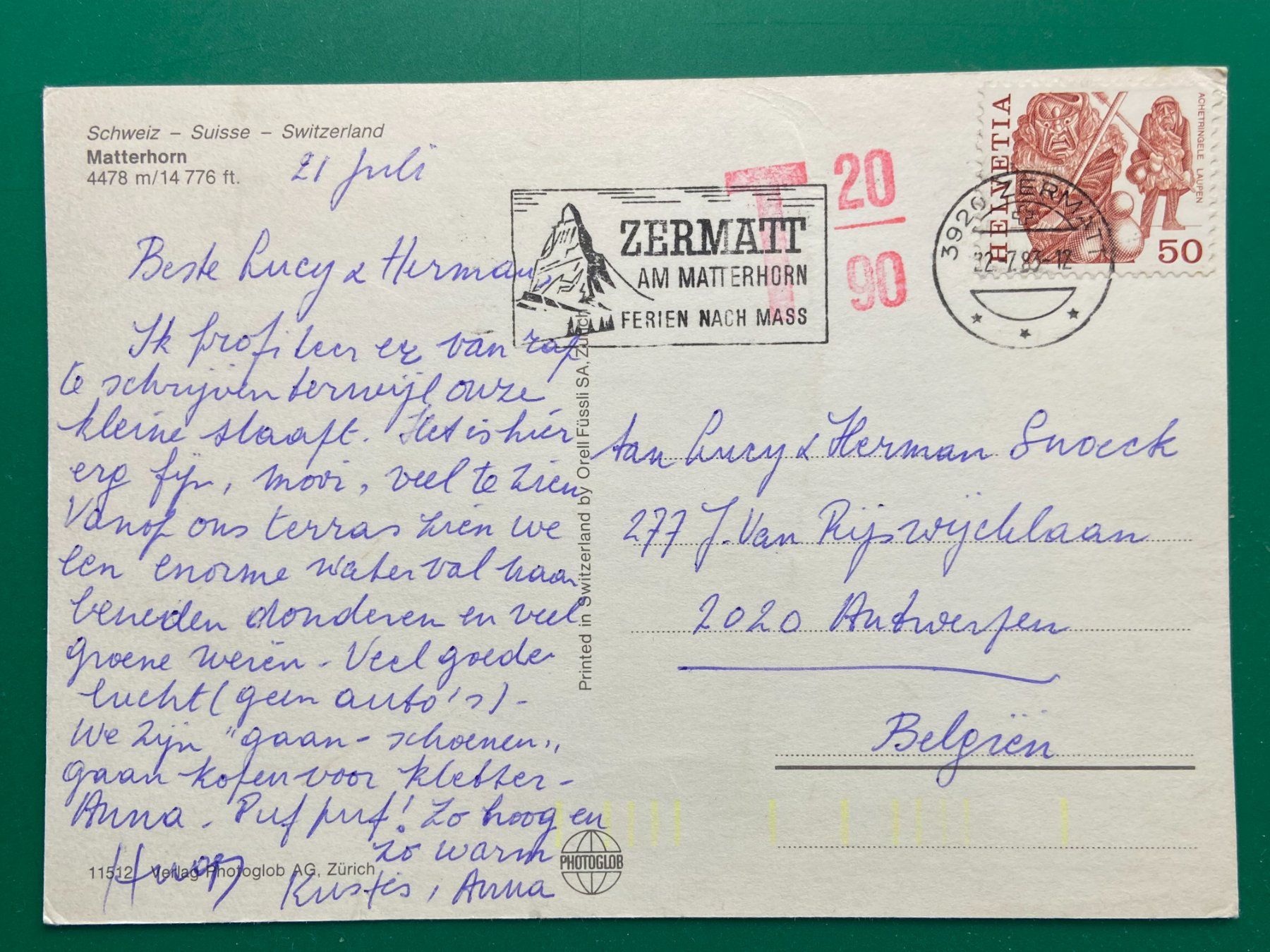 Cartoline postali: Matterhorn - Zermatt – Usato da Steg VS venduto da danwer74 1