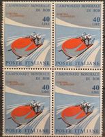 Italien 1966 Bob WM Cortina d'Ampezzo Viererblock MNH **