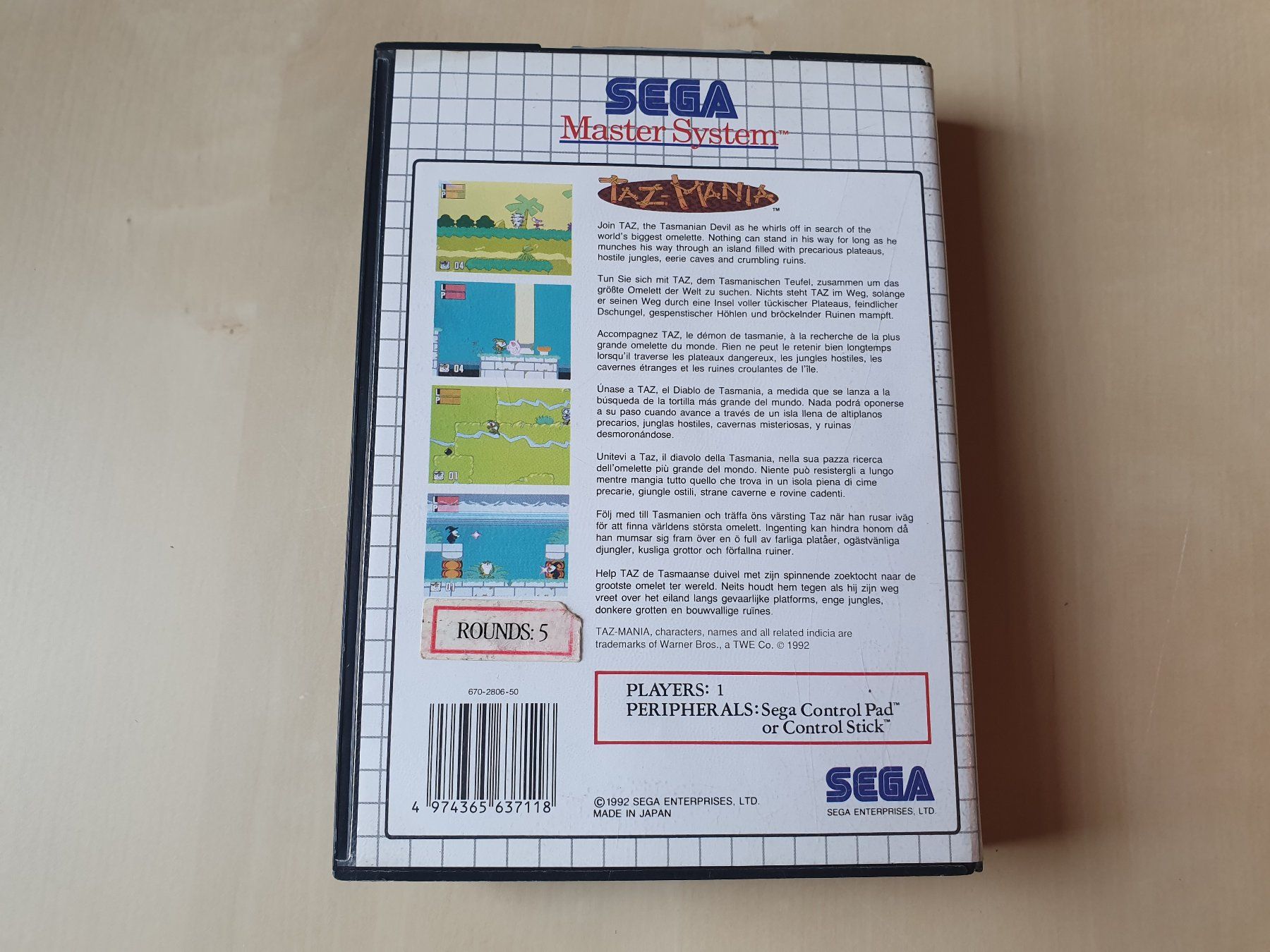 Sega Giochi: Taz-Mania – Usato da Stansstad venduto da collectorsshop 1