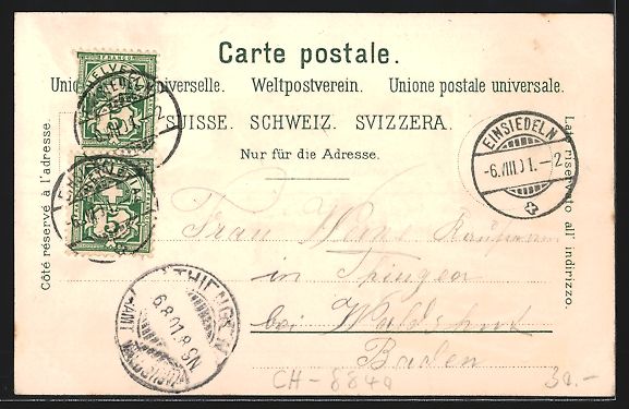 Cartes postales: Litho Einsiedeln, Kloster Einsiedeln, Ch – D'occasion à Berlin par bartko-reher 1
