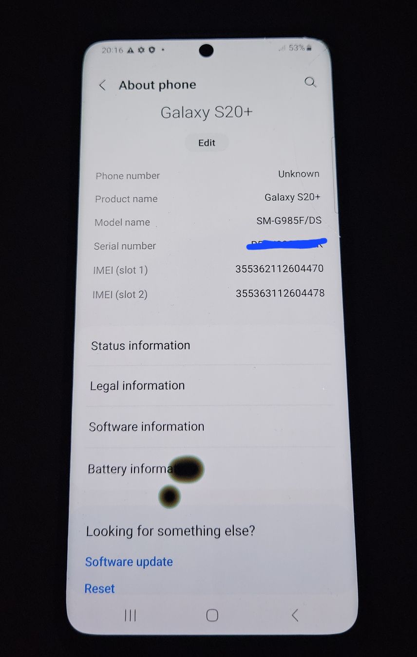Samsung Handys / Smartphones: Samsung Galaxy S20+ damaged screen  – Gebraucht aus Wallisellen von Duranduran 1