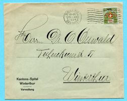Brief Winterthur 1926 - Portofreiheit Nr. 828 - Abs: Spital