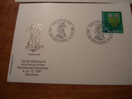 Tag der Briefmarke 1981 Grenchen, Brief + Karte