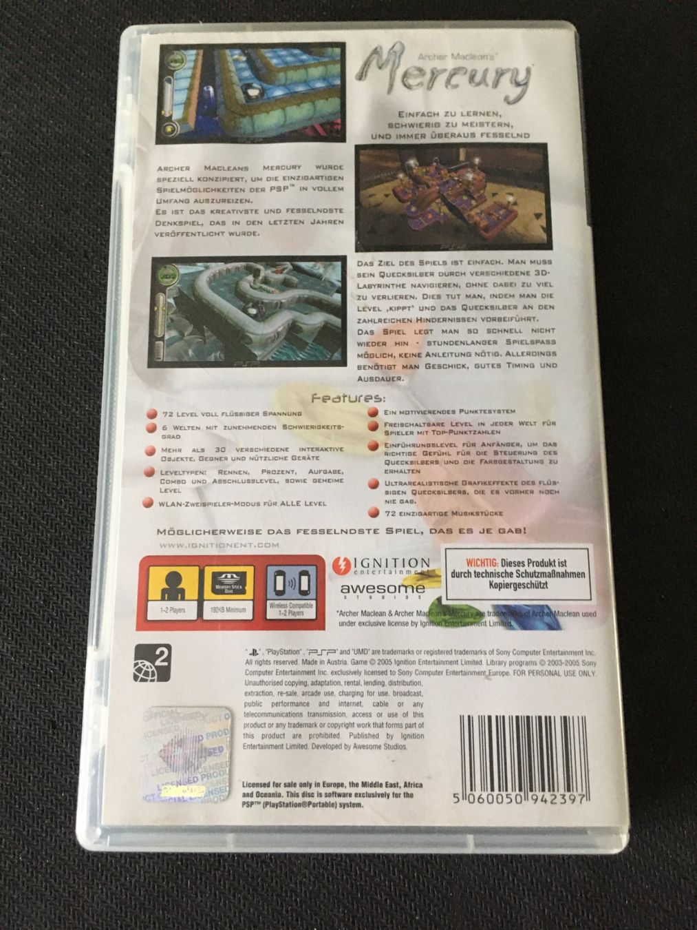 Sony Giochi: Mercury für PSP – Usato da St.Gallen venduto da Punktchen01 1