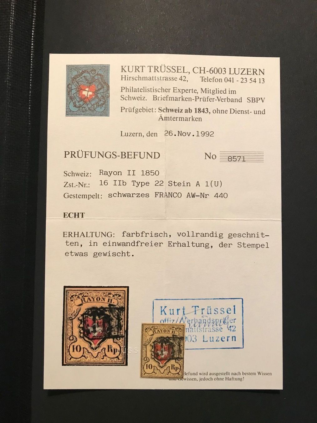 Tous les timbres: Schönes Altlot ab Rayon mit Attest! – D'occasion à stäfa par brandy66 7