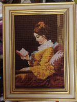 die junge Leserin von  Fragonard Gobelin Goldrahmen