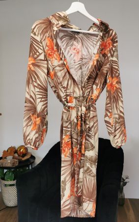 MUCHMONEY Kleid L Sommer braun orange Italy Luxus Designer