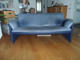 Polster-Sitzbank aus Leder blau siehe Foto