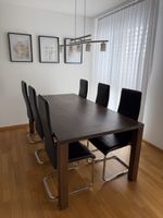 Esszimmerstühle 6 Stk. Kunstleder Schwarz Metall Gestell