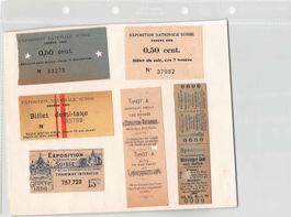 Raritée: Billets originales de l'EXPO NATIONALE SUISSE 1896